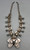 turquoise and sterling silver squash blossom necklace, leaf applique, loops, dots of silver, twisted wire, foxtail wire