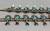 vintage squash blossom necklace with nice turquoise, Persian turquoise, twisted wire, silver dots, foxtail wire
