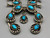 vintage squash blossom necklace with nice turquoise, Persian turquoise, twisted wire, silver dots, foxtail wire