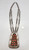 vintage coral cluster necklace, sawtooth bezels set in a shadowbox style display, straight lines, silver dots, triangular cut-outs