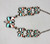 vintage butterfly inlay necklace, inlay of turquoise, coral, mother of pearl, onyx, link chain