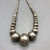 statement piece sterling silver, stamped bead necklace with earrings, graduated sterling silver beads, handmade, link chain