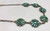 vintage Zuni turquoise cluster necklace, handmade sawtooth bezels, varies in color, link chain