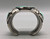 hefty three-stone turquoise bracelet, thin twisted wire along the edges, detailed applique, six wire terminal