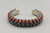 double row coral and sterling silver bracelet, immaculate leaf applique, silver dots
