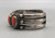 hefty five-piece coral bracelet, twisted wire accents, darkened silver effect with silver dot accents