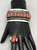 coral ring and bracelet set by award winning artist, Julian Lovato, sawtooth bezels, smooth silver dots and deep grooves in the silver