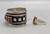 coral ring and bracelet set by award winning artist, Julian Lovato, sawtooth bezels, smooth silver dots and deep grooves in the silver