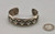 Bernard Dawahoya sterling silver overlay bracelet, plant themed overlay design, accented with an intricate stippling technique