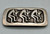 sterling silver Kokopelli themed overlay belt buckle by Hopi artist, Bernard Dawahoya, Kokopelli overlay design