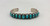 1920-1930s turquoise row bracelet, turquoise cabochons with silver dot accents in between, hand stamped designs