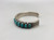 1920-1930s turquoise row bracelet, turquoise cabochons with silver dot accents in between, hand stamped designs