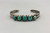 1920-1930s row turquoise ingot bracelet, 5 turquoise cabochons with silver dot accents in between, ingot silver