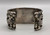 14-stone webbed turquoise bracelet, 14 incredible webbed turquoise cabochons in handmade sawtooth bezel, heavily detailed silverwork