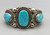 hefty three-stone bracelet by Navajo artist, Rick Martinez, retro style, well accented with twisted wire and silver dots, five wire terminal