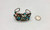 vintage Rainbowman inlay bracelet, Zuni style inlay in a Rainbowman design with turquoise, spiny oyster, mother of pearl, and onyx