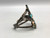 circa 1950s era Knifewing inlay bracelet, inlay of turquoise, spiny oyster, mother of pearl, onyx, hand stamped designs, stamped silver dots, and loops of silver