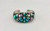 circa 1920's ingot cluster turquoise bracelet, 15 highly attractive turquoise cabochons, loops of twisted wire, silver dots, ingot silver
