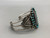 satellite bracelet with petrified wood and turquoise, handmade sawtooth bezel, with snake-eye turquoise cabochons, sterling silver