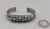 1930s-1940s three-stone handmade bracelet, three turquoise cabochons with intricate loops of silver in between and silver dots