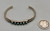 nice old flat top triangle bracelet, six turquoise cabochons (varying in color due to the age, sterling silver