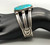1930s-1940s handmade bracelet with nice turquoise, turquoise cabochon with twisted wire and silver dots, fine hand stamped designs