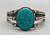 1930s-1940s handmade bracelet with nice turquoise, turquoise cabochon with twisted wire and silver dots, fine hand stamped designs