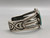 1930s-1940s handmade bracelet with nice turquoise, turquoise cabochon with twisted wire and silver dots, fine hand stamped designs