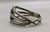 nice handmade bracelet with great turquoise, turquoise cabochon with silver dot accents, three wire terminals