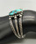 nice handmade bracelet with great turquoise, turquoise cabochon with silver dot accents, three wire terminals