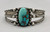 nice handmade bracelet with great turquoise, turquoise cabochon with silver dot accents, three wire terminals