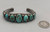 vintage handmade twisted wire bracelet, natural turquoise cabochons with silver dots, three wire terminal