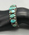 vintage handmade twisted wire bracelet, natural turquoise cabochons with silver dots, three wire terminal