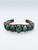 Vintage handmade twisted wire bracelet, natural turquoise cabochons with silver dots, three wire terminal