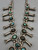 vintage squash blossom necklace with nice turquoise, eight beautiful turquoise cabochon, twisted wire, foxtail wire