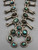 vintage squash blossom necklace with nice turquoise, eight beautiful turquoise cabochon, twisted wire, foxtail wire