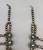vintage turquoise squash blossom necklace, six-stone turquoise cabochon naja, twisted wire, silver beads, foxtail wire