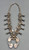 vintage turquoise squash blossom necklace, five-stone turquoise cabochon naja, twisted wire and filework, link chain
