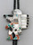 vintage multi-stone inlay eagle dancer themed bolo tie, inlay of mother of pearl, onyx, coral, turquoise, black braided leather cord, custom sterling silver tips