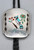 circa 1960s-1970s multi-stone inlay bolo tie, turquoise, mother of pearl, coral, deep silver cut outs, braided black leather cord