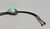 vintage turquoise bolo with great turquoise, sterling silver slide with a great turquoise cabochon with accents of leaf and silver dot applique