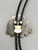 vintage turquoise bolo with great turquoise, sterling silver slide with a great turquoise cabochon with accents of leaf and silver dot applique