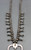 vintage turquoise and sterling silver squash blossom necklace, handmade silver beads