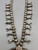 vintage turquoise and sterling silver squash blossom necklace, handmade silver beads