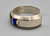 Navajo inlay bracelet by Ervin Tsosie, smooth silver band