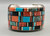 massive channel inlay bracelet by Ervin Tsosie, heavy sterling silver band