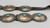 1970s era turquoise and sterling silver concho belt, oval conchos, turquoise cabochon, hand stamped designs, filework