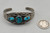 1930s-1940s era turquoise bracelet, three blue turquoise cabochons