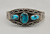 1930s-1940s era turquoise bracelet, three blue turquoise cabochons