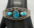 1930s-1940s era turquoise bracelet, three blue turquoise cabochons